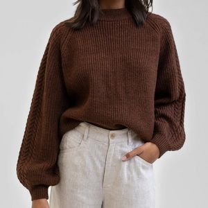 Rhythm Cozy Afternoon Chocolate Brown Knit Sweater